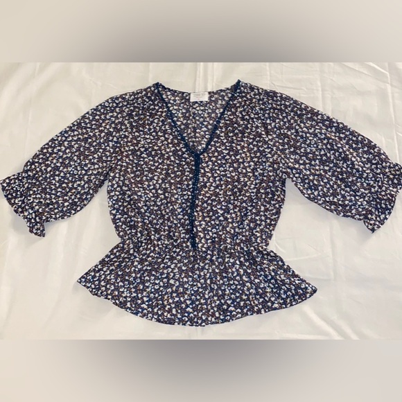 Sienna Sky Floral Peplum 3/4 Sleeve Blouse - Picture 6 of 13